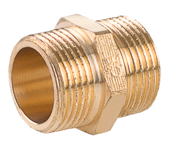 Nypel mosiężny wzmocniony 1 1/2" GZ/GZ