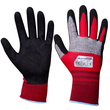 Rękawice powlekane nitrylem SuperTech Sandy Pro / rozmiar 8