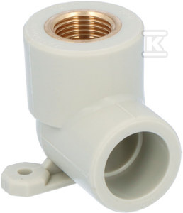 Kolano ścienne z uszami PP-R GW - 25 Rp1/2" L = 57 mm