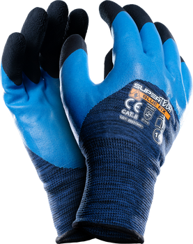 Rękawice powlekane lateksem SuperTech Blue Fix / rozmiar 9