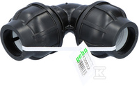 Kolano zaciskowe PP 90st. 32x32 PN16, do rur PE, kolor czarny