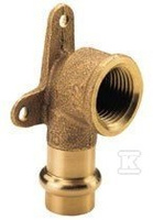 Kolano z łapami i gwintem wewnętrznym, 15x1/2 brąz B Press