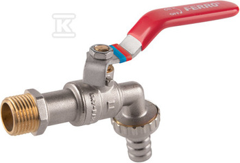 Zawór kulowy czerpalny z metalową złączką, 1", F-Comfort