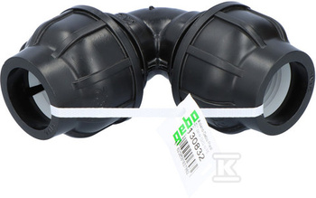 Kolano zaciskowe PP 90st. 32x32 PN16, do rur PE, kolor czarny