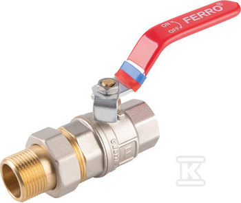 Zawór kulowy nakrętno-wkrętny z dźwignią, ze śrubunkiem, 1 1/4", F-Power
