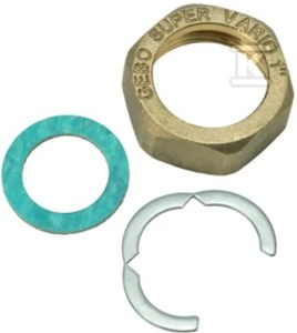 Mosiężna nakrętka GW 3/4" z płaską uszczelką klingerit i pierścieniem stalowym (10 szt w opakowaniu)